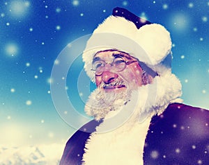 Cheerful Santa Claus Snowing Winter Concepts