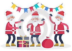 Cheerful Santa Clauses