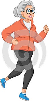 Cheerful Senior woman jogging