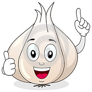 Cheerful Smiling Garlic Cartoon Character