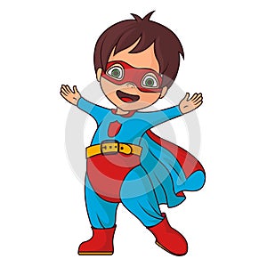 Cheerful super hero boy