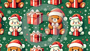 Cheerful Teddies Christmas Gift Wrap