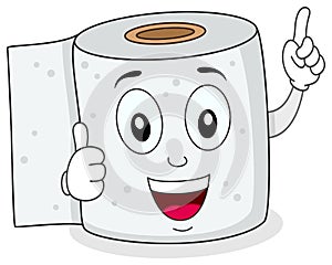 Cheerful Toilet Paper Smiling Character