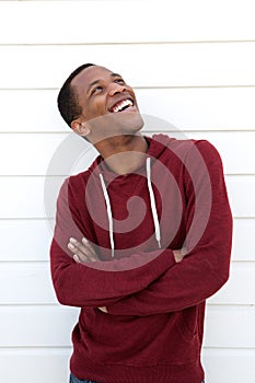 Cheerful young african american man