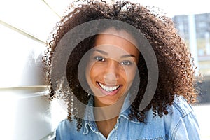 Cheerful young african american woman