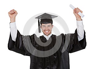 Cheerful young graduation man