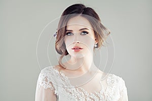 Cheerful young woman with makeup portrait