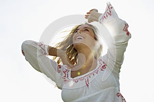 Cheerful Young Woman On Sunny Day