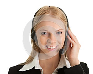 Cheerfull call center operator