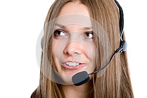 Cheerfull call center operator