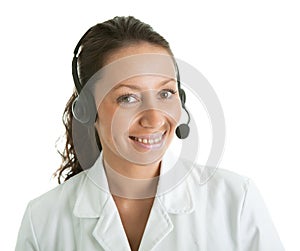 Cheerfull call center operator