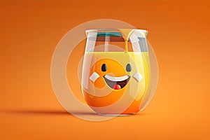 Cheerfull Orange Juice Glass Generative AI photo