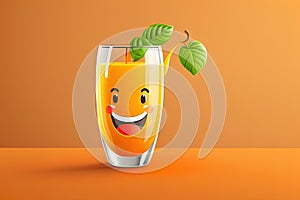 Cheerfull Orange Juice Glass Generative AI