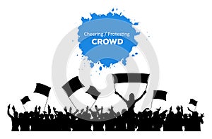 Cheering or Protesting Crowd
