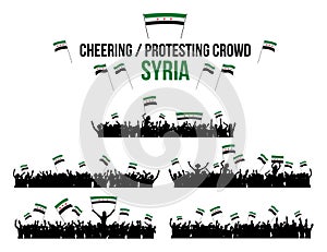 Cheering or Protesting Crowd Syria