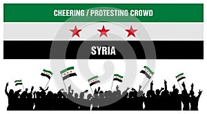 Cheering or Protesting Crowd Syria