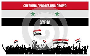 Cheering or Protesting Crowd Syria