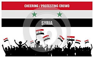 Cheering or Protesting Crowd Syria