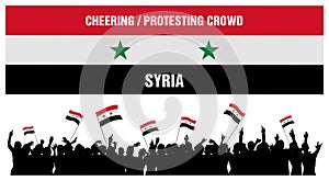Cheering or Protesting Crowd Syria