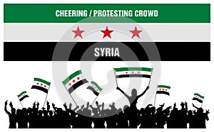 Cheering or Protesting Crowd Syria