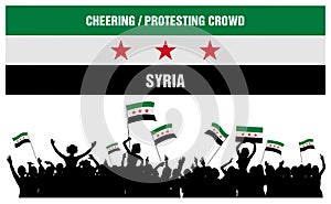 Cheering or Protesting Crowd Syria