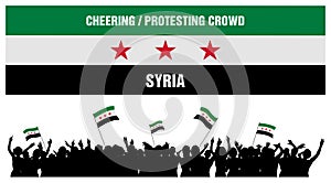 Cheering or Protesting Crowd Syria