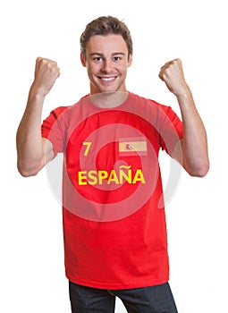Cheering spanish soccer fan