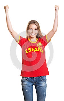 Cheering spanish soccer fan