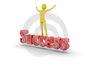 Cheering at top of Success