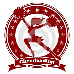 Cheerleader badge or cheer logo