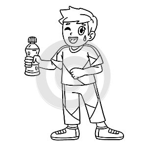 Cheerleader Boy with a Water Bottle Isolated