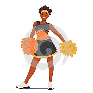 Cheerleader Girl Radiates Energy And Positivity. With Spirited Routines, Infectious Enthusiasm, And A Megawatt Smile photo