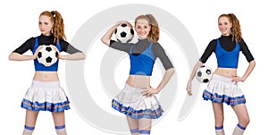 The cheerleader isolated on the white background