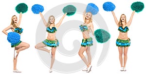 Cheerleader with pom-poms photo