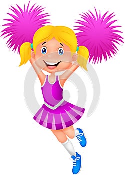 Cheerleader with Pom Poms