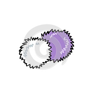 Cheerleader pom poms doodle icon