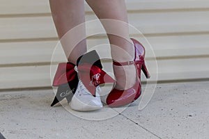 Cheerleader Shoes and High Heels with Cheer Bow