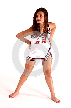 Cheerleader on White