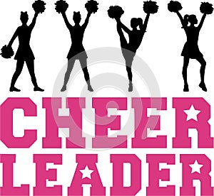 Cheerleader word with silhouettes