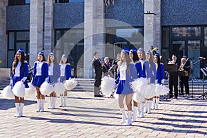 Cheerleaders at a holiday in Giurgiu city