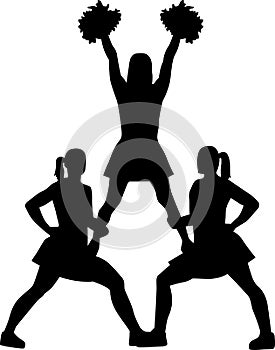 Cheerleading pyramid silhouette photo