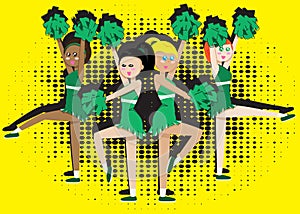 Cheerleading Squad in green