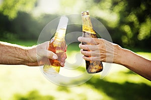 Cheers Beer Alcohol Celebration Outdoors Toast Concept