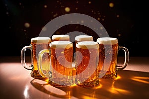 Cheers Beer Mugs ! Clink glasses. Generative AI
