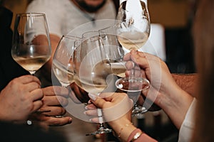 Cheers, we celebrate friendship with a glass of wine