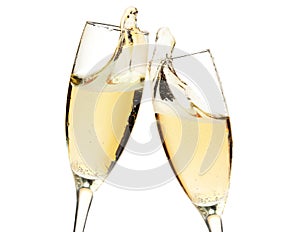 Cheers! Two champagne glasses photo