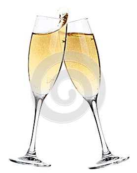 Cheers! Two champagne glasses photo