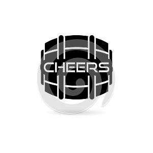 Cheers word simple sign icon