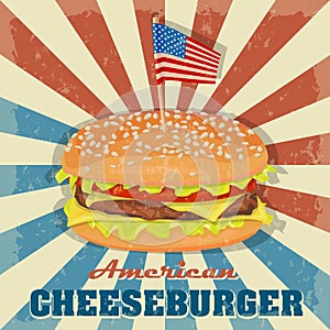 Cheesburger icon. Classic Burger American Cheeseburger.