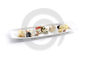 Cheese assorti platter top view